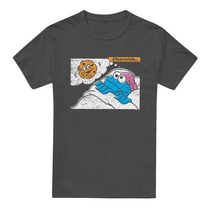 Front - Sesame Street Unisex Adult Meanwhile Heather T-Shirt