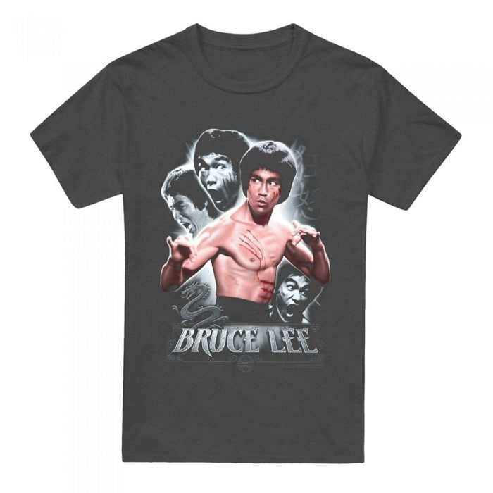 Front - Bruce Lee Unisex Adult Inner Fury Heather T-Shirt