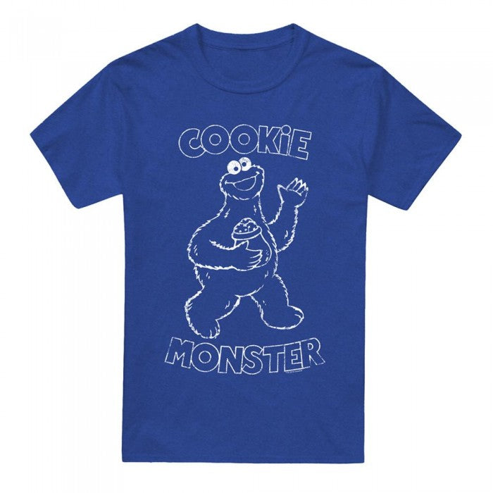 Front - Sesame Street Unisex Adult Simple Cookie Heather T-Shirt