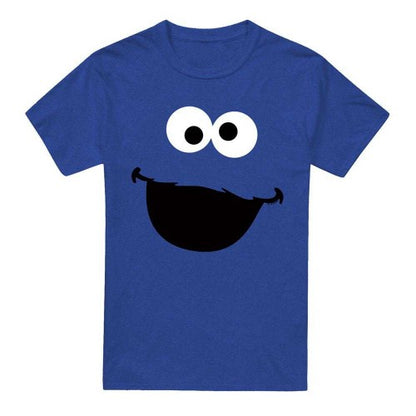 Front - Sesame Street Unisex Adult Cookie Monster Face Heather T-Shirt
