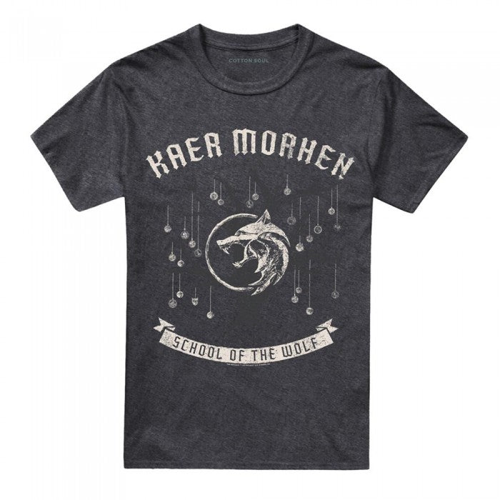 Front - The Witcher Unisex Adult Kaer Morhen Medallion Heather T-Shirt