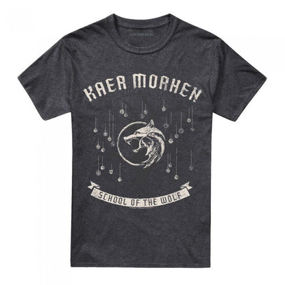 Front - The Witcher Unisex Adult Kaer Morhen Medallion Heather T-Shirt