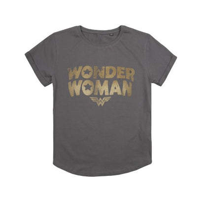 Front - Wonder Woman Womens/Ladies Metallic Logo T-Shirt
