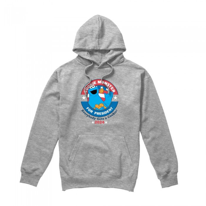 Front - Sesame Street Unisex Adult For President Cookie Monster Heather Hoodie