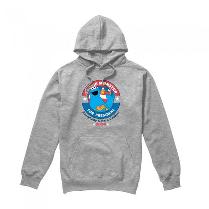Front - Sesame Street Unisex Adult For President Cookie Monster Heather Hoodie
