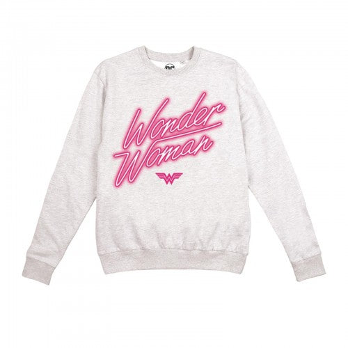 Front - Wonder Woman Womens/Ladies Neon Logo Sweatshirt