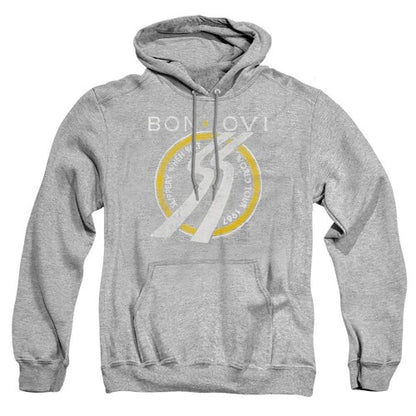 Front - Bon Jovi Unisex Adult Slippery When Wet World Tour Heather Hoodie