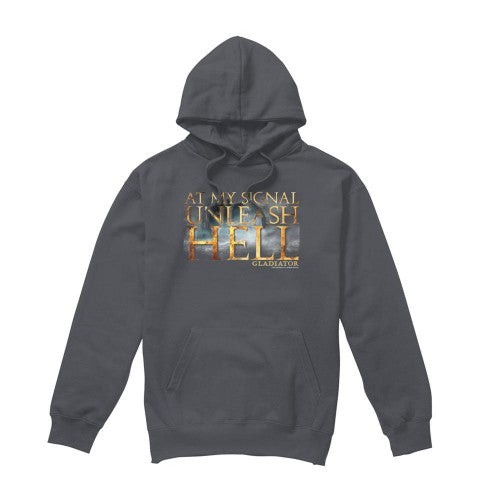 Front - Gladiator Unisex Adult Unleash Hell Hoodie
