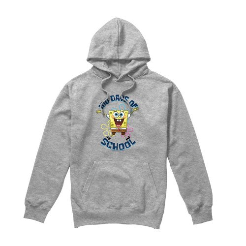 Front - SpongeBob SquarePants Unisex Adult 100 Days Of School Heather Hoodie