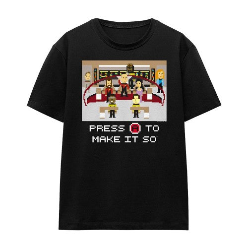 Front - Star Trek Womens/Ladies Make It So Pixel T-Shirt
