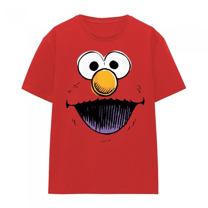 Front - Sesame Street Womens/Ladies Retro Elmo Sketch Face T-Shirt