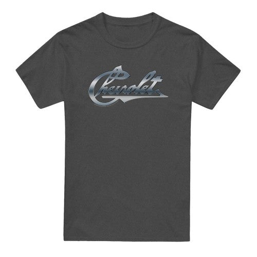 Front - Chevrolet Unisex Adult Chevy Bowtie Chrome Vintage T-Shirt