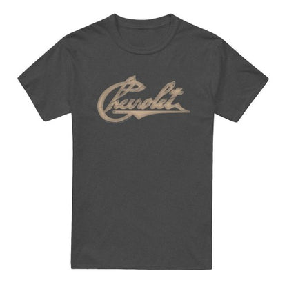 Front - Chevrolet Unisex Adult Chevy Script Heather T-Shirt