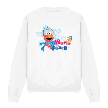 Front - Sesame Street Unisex Adult Warm And Fuzzy Holiday Elmo Sweatshirt