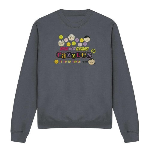 Front - Dubble Bubble Unisex Adult Razzles Retro Box Heather Sweatshirt