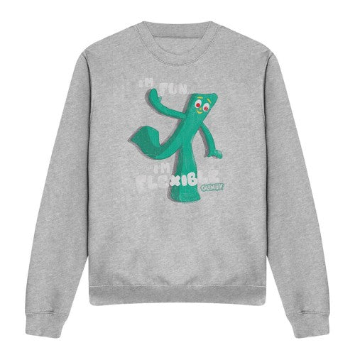 Front - Gumby Unisex Adult I´m Flexible Heather Sweatshirt