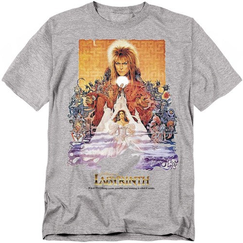 Front - Labyrinth Unisex Adult Movie Poster T-Shirt