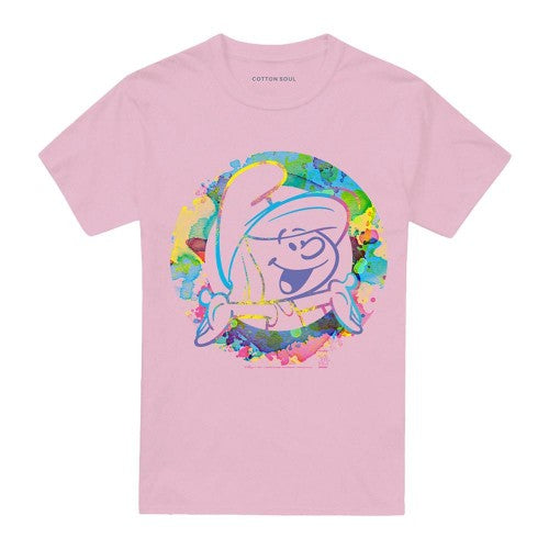 Front - The Smurfs Unisex Adult Smurfette Watercolour T-Shirt