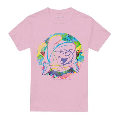 Front - The Smurfs Unisex Adult Smurfette Watercolour T-Shirt
