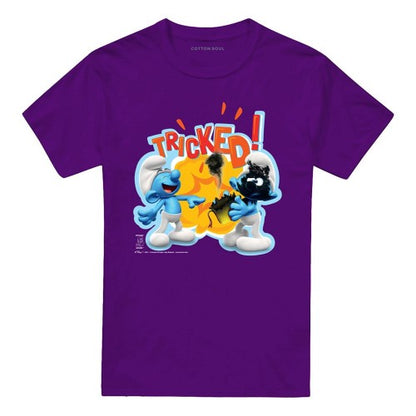 Front - The Smurfs Unisex Adult Explosion T-Shirt