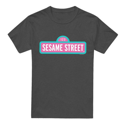 Front - Sesame Street Unisex Adult Logo Heather T-Shirt