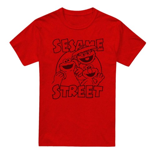 Front - Sesame Street Unisex Adult Group Crunch Heather T-Shirt