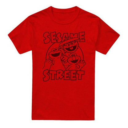 Front - Sesame Street Unisex Adult Group Crunch Heather T-Shirt