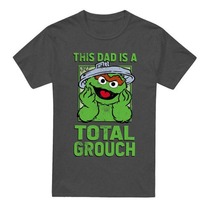 Front - Sesame Street Unisex Adult This Dad Is A Total Oscar The Grouch Heather Fathers Day T-Shirt