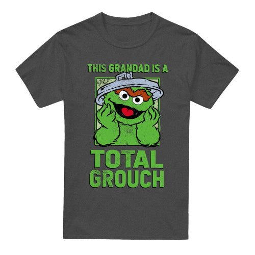 Front - Sesame Street Unisex Adult Grandad Oscar The Grouch Heather Fathers Day T-Shirt