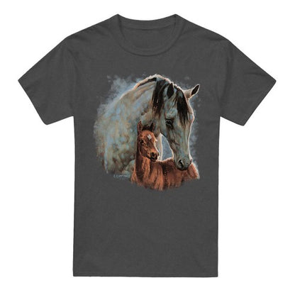 Front - Wild Wings Unisex Adult Horse Heather T-Shirt