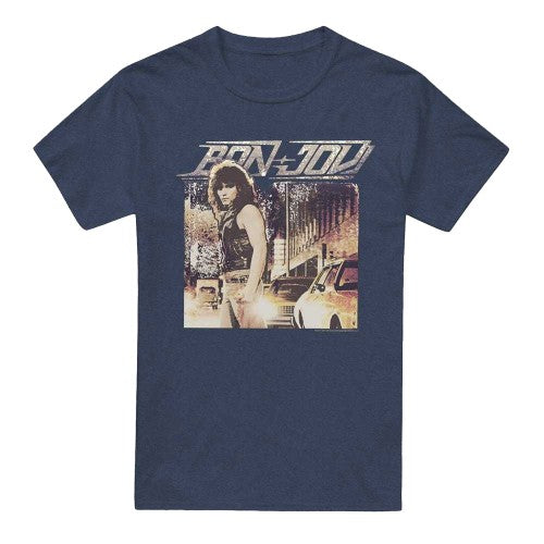 Front - Bon Jovi Unisex Adult Runaway Jon Heather T-Shirt