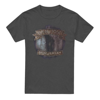 Front - Bon Jovi Unisex Adult New Jersey Heather T-Shirt