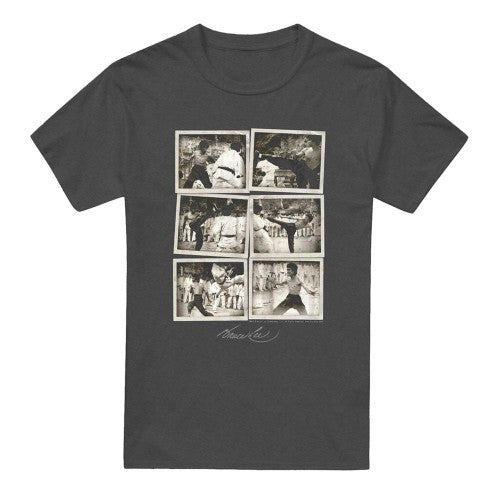 Front - Bruce Lee Unisex Adult Snap Shots Heather T-Shirt