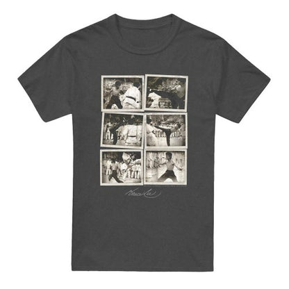 Front - Bruce Lee Unisex Adult Snap Shots Heather T-Shirt