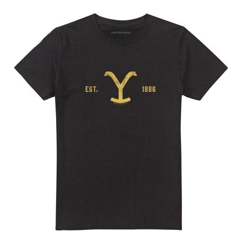 Front - Yellowstone Unisex Adult East 1886 Logo T-Shirt