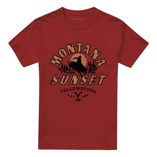 Front - Yellowstone Unisex Adult Montana Sunset T-Shirt