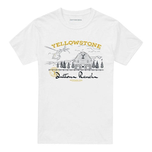 Front - Yellowstone Unisex Adult Dutton Ranch Helicopter T-Shirt