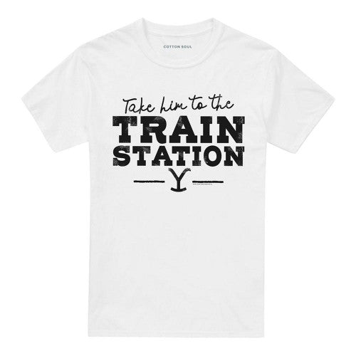 Front - Yellowstone Unisex Adult Train Station T-Shirt