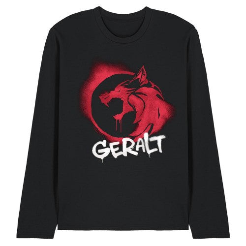 Front - The Witcher Unisex Adult Geralt Graffiti Long-Sleeved T-Shirt