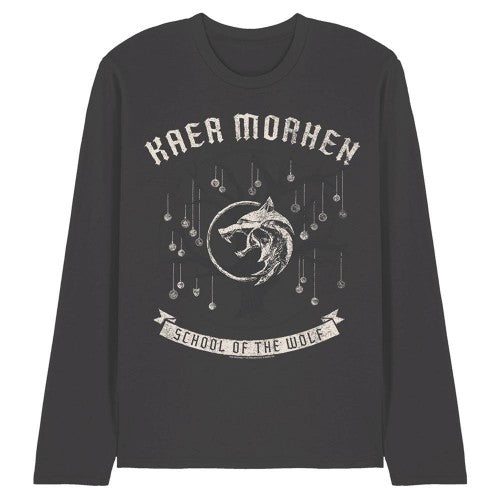 Front - The Witcher Unisex Adult Kaer Morhen Medallion Long-Sleeved T-Shirt