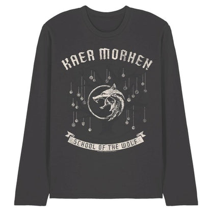 Front - The Witcher Unisex Adult Kaer Morhen Medallion Long-Sleeved T-Shirt