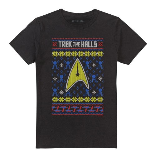 Front - Star Trek: The Original Series Unisex Adult Trek The Halls T-Shirt