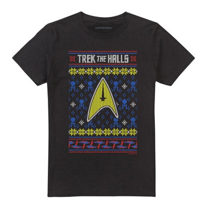 Front - Star Trek: The Original Series Unisex Adult Trek The Halls T-Shirt