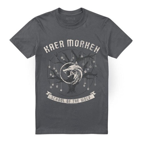 Front - The Witcher Unisex Adult Kaer Morhen Medallion T-Shirt