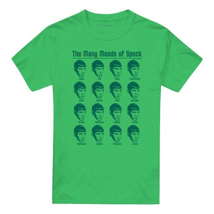 Black - Front - Star Trek Unisex Adult Many Moods of Spock T-Shirt