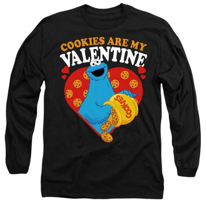 Front - Sesame Street Unisex Adult Cookies Are My Valentine Long-Sleeved T-Shirt