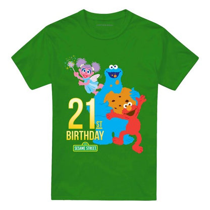 Front - Sesame Street Unisex Adult 21st Birthday T-Shirt