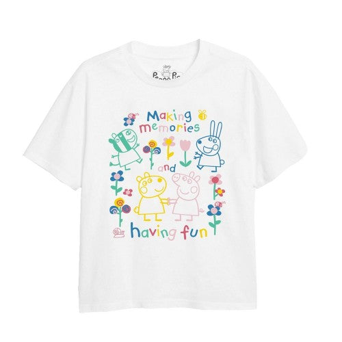 Front - Peppa Pig Girls Fun  Friends Outline T-Shirt