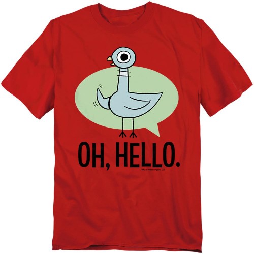 Front - The Pigeon Unisex Adult Oh Hello T-Shirt