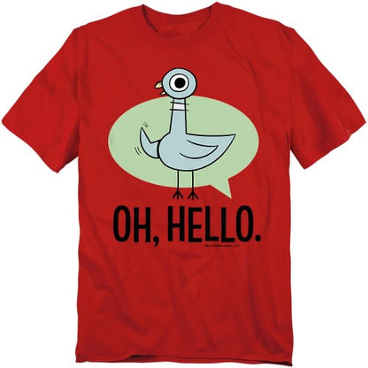 Front - The Pigeon Unisex Adult Oh Hello T-Shirt